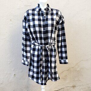 buffalo plaid flannel shirt dress